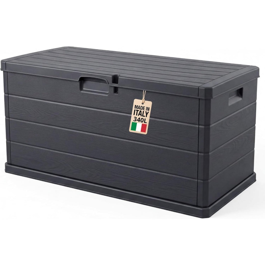 bigdean auflagenbox kissenbox klicksystem 340 liter deckel abschliessbar stabiler und ueberlappender deckel haelt feuchtigkeit fern