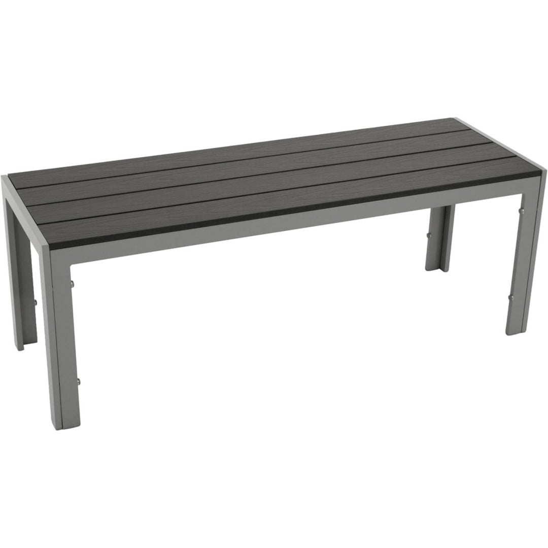 degamo gartenbank hockerbank sorano 2-sitzer 120cm gestell aluminium silbergrau sitzflaeche kunstholz dunkelgrau outdoor