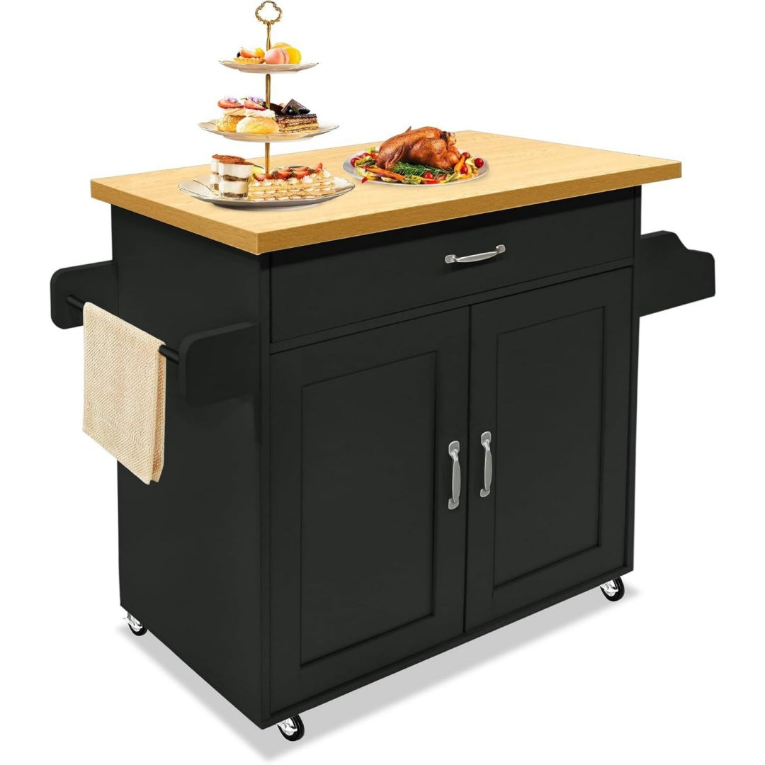 kuechenwagen mit rollen servierwagen kuechenschrank schwarz kuechenwagen schwarz stabile rollen mit bremse viel stauraum arbeitsplatte ideal fuer kaffeebar outdoor kueche servieren