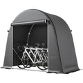 outsunny garagenzelt fahrradgarage wasserdicht 245x120x200 cm dunkelgrau aufrollbare reissverschlusstuer wetterfestes lagerzelt geraetezelt carport fuer gartengeraete und fahrraeder
