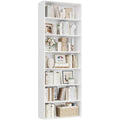 firfurd 2095 buecherregal mit 7 faechern buecherschrank regal weiss offenes aufbewahrungsregal billy regal standregal fuer wohnzimmer arbeitszimmer kueche platzsparend 2095 x 60 x 235 cm