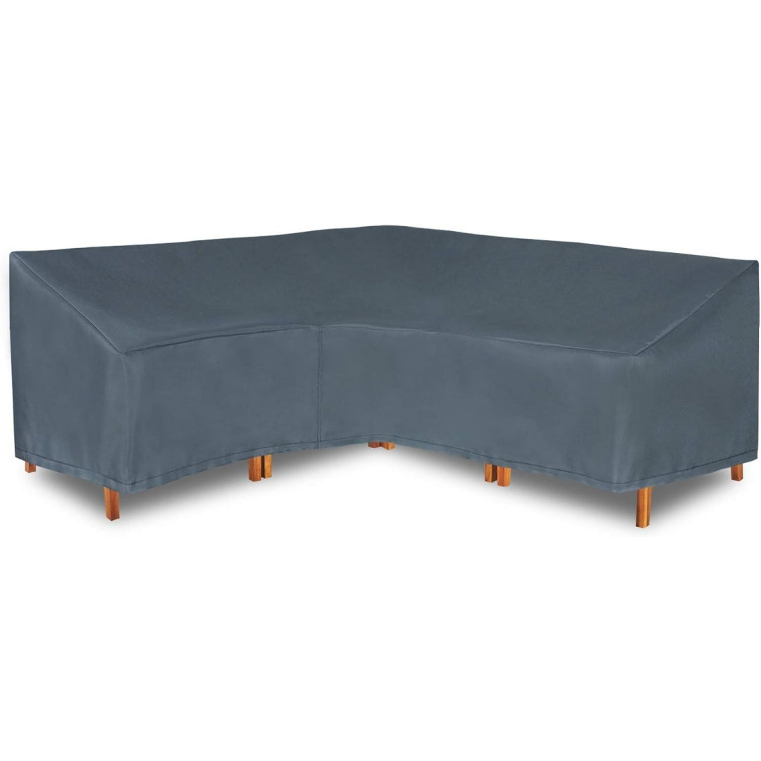 loungemoebel abdeckhaube fuer l-form sofaswasserdichtes atmungsaktives tpu gewebe abdeckhaube fuer gartenmoebel wasserdicht schutz vor wind ultraviolett schuetzende grau 255 255 90w6590h cm
