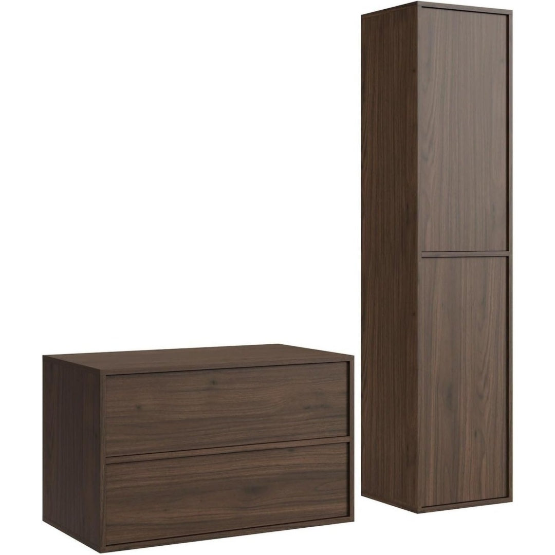 badplaats bv badezimmermoebel waschbeckenunterschrank mali 80 cm walnuss braun badezimmermoebel mit hochschrank