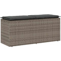 gartenbank mit kissen grau 110x40x44 cm poly rattan