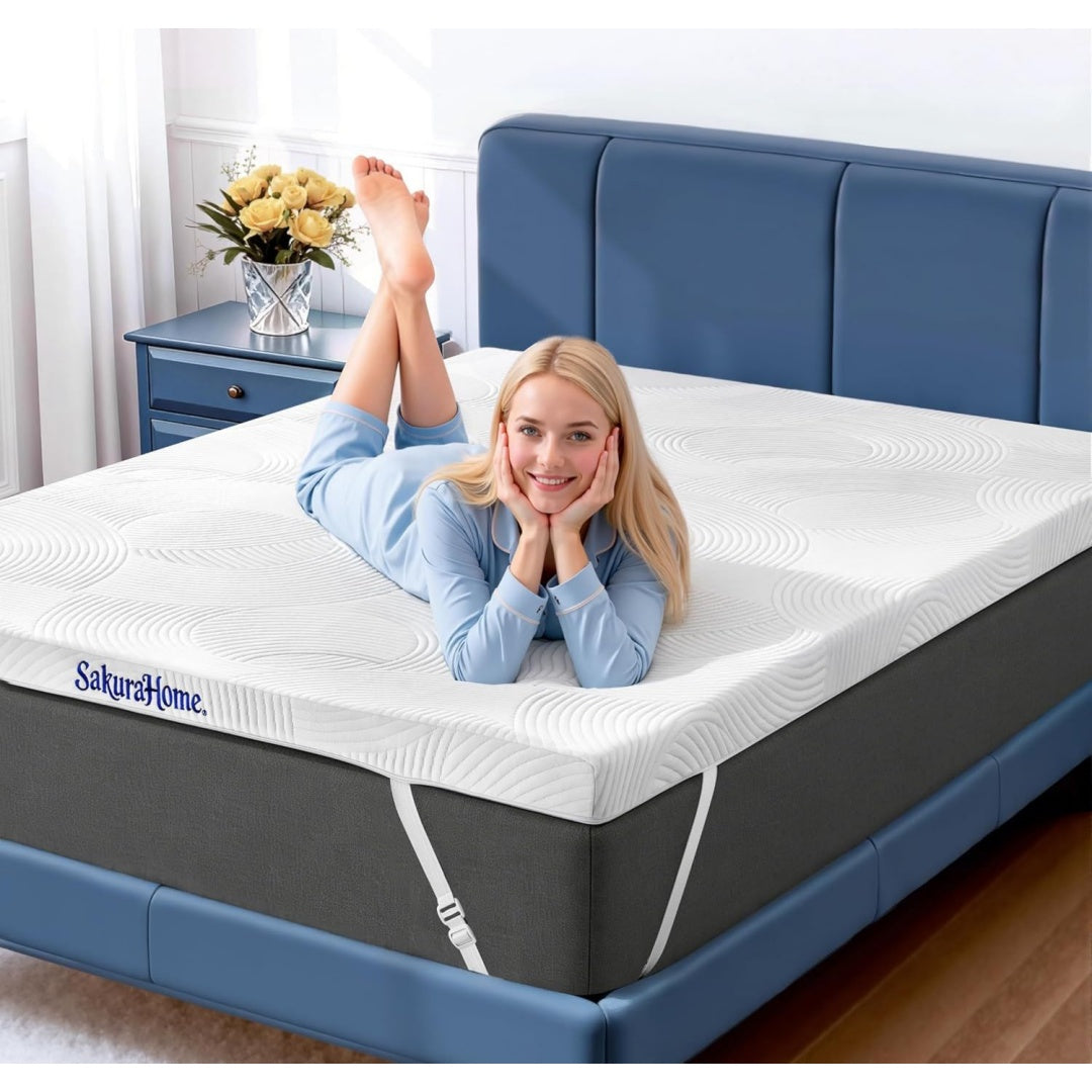sakurahome matratzentopper 140x200cm - h3h2 gel memory-schaum matratzen topper ca 8cm hoehe fuer boxspringbett schlafsofacertipur-us oeko-tex zertifiziert
