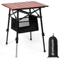 odoland campingtisch hoehenverstellbar mit aufbewahrungstasche leicht klapptisch aus aluminium faltbarer balkontisch fuer strand camping picknick garten angeln