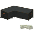 gartenmoebel abdeckung fuer l-form sofas ecksofa abdeckplane winddicht wasserdicht lounge abdeckung mit belueftungsoeffnungen loungemoebel abdeckhaube fuer l form lounge 180x250x90x8065cm