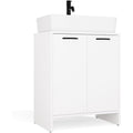 cdf unterschrank waschbeckenunterschrank mit tueren badunterschrank badezimmerschrank modern badmoebel schrank fuer badezimmer platzsparend badschrank unter waschbecken 60 cm breit - nina 2dum weiss