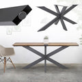 ml-design tischgestell spider 78x71x150 cm anthrazit kreuzgestell kreuz x-design tischfuesse moebelfuesse schwerlast tischkufen stahl metall tischbeine diy esstisch industriedesign einfache montage